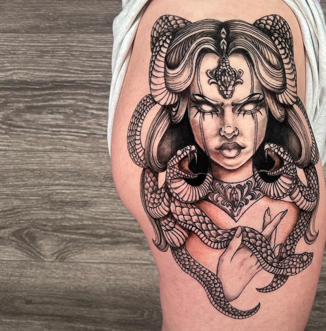 bg neo-traditional realism medusa copy